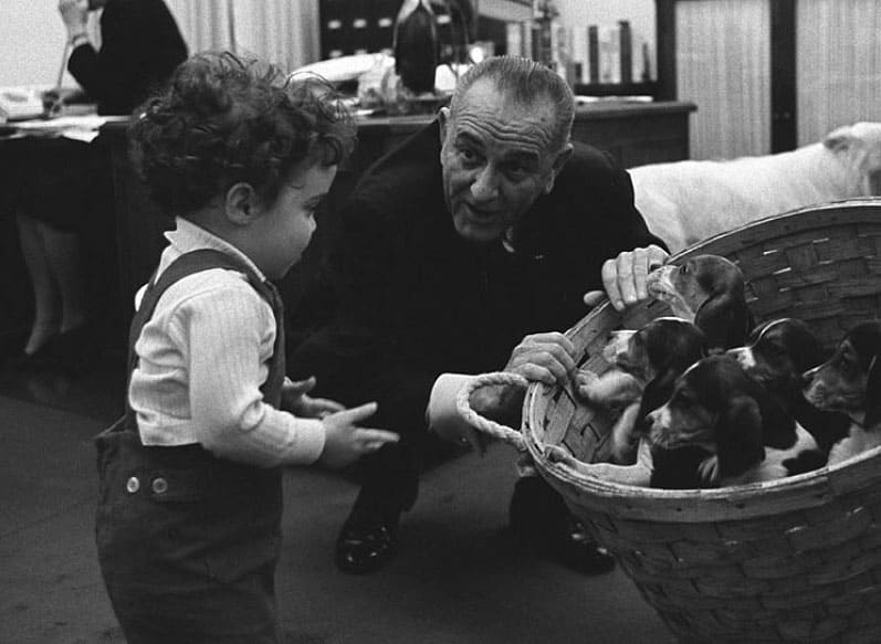 Courtenay Valenti with Lyndon B Johnson