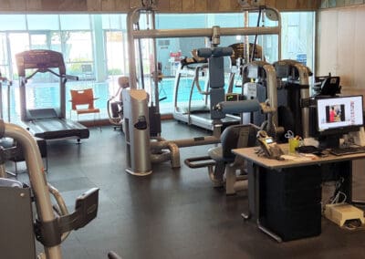 Gym with weight equipment and treadmills