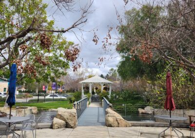 Gazebo and koi pond at MPTF campus