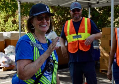 Volunteers at food drive on MPTF campus